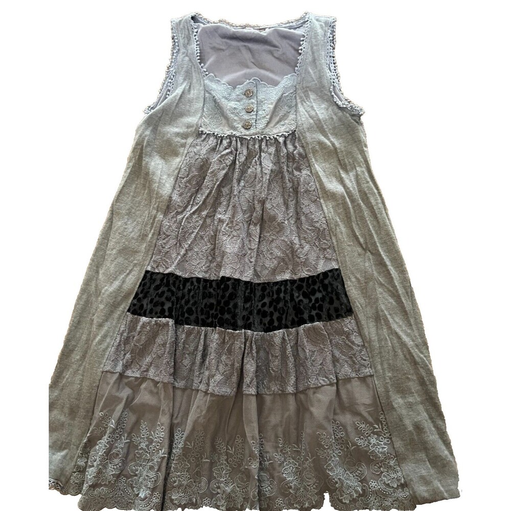 womens size medium brown Hazel Bronze Cowl Collar V Neck Tie Dress boho summer